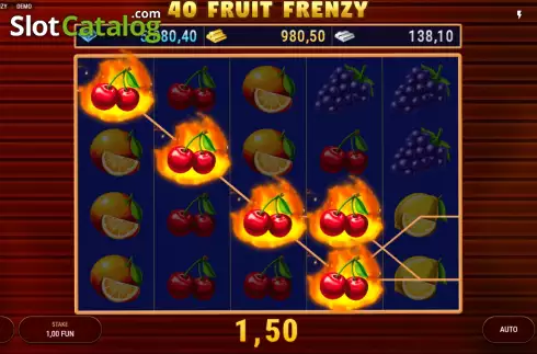 Win screen. 40 Fruit Frenzy slot