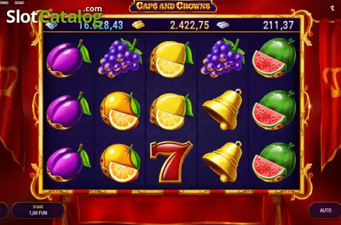 Game screen. Caps and Crowns slot