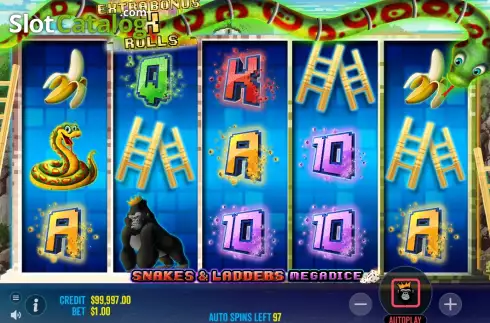 Schermo4. Snakes and Ladders Megadice slot