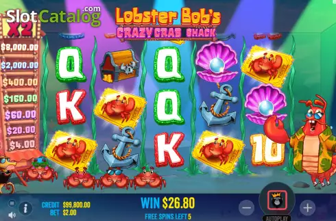 Écran9. Lobster Bob’s Crazy Crab Shack Machine à sous