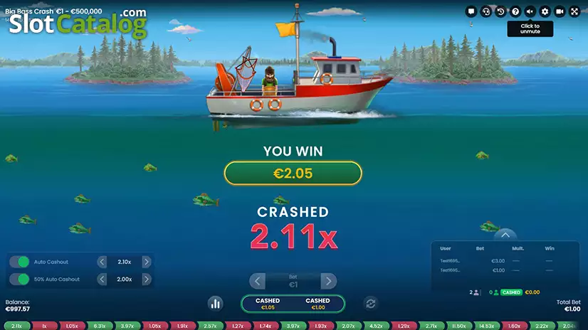 Big Bass Crash Slot Win Screen