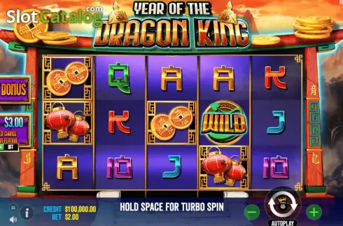 Reels Screen. Year of the Dragon King slot