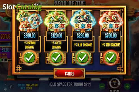 Schermo4. Year of the Dragon King slot