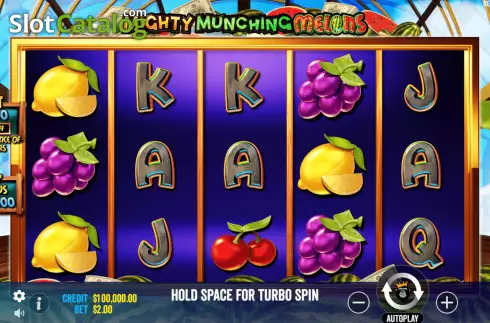 Reels Screen. Mighty Munching Melons slot