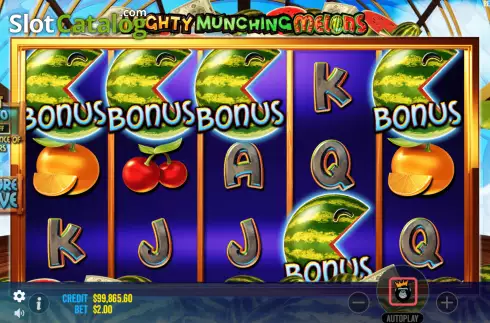 画面4. Mighty Munching Melons カジノスロット