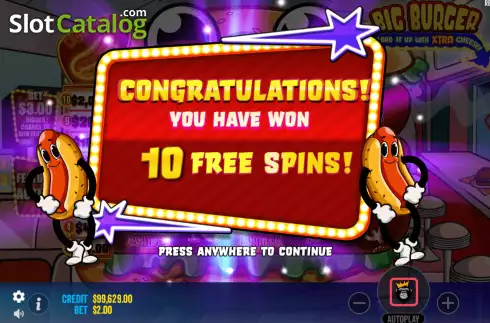 Free Spins 1. Big Burger Load it up with Xtra Cheese slot