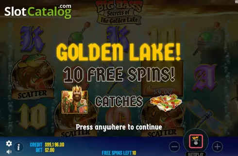 Ekran4. Big Bass Secrets of the Golden Lake yuvası