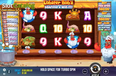 Game Screen. Lobster Bob’s Sea Food and Win It slot