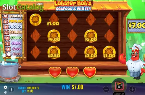 Hold and Win Bonus Gameplay Screen 2. Lobster Bob’s Sea Food and Win It slot