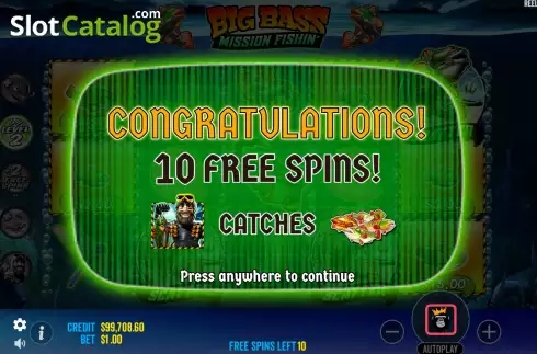 Free Spins Win Screen 3. Big Bass Fishing Mission slot