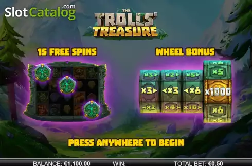 画面2. The Trolls' Treasure カジノスロット