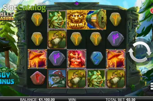 Reels Screen. The Trolls' Treasure slot