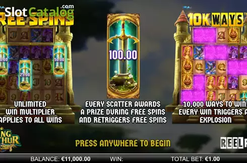 Bildschirm2. King Arthur 10k Ways slot