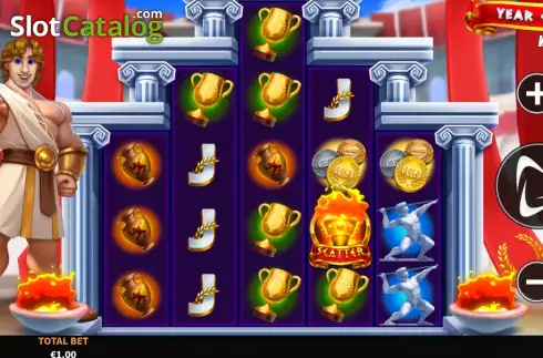 Game screen. Year of Olympia slot