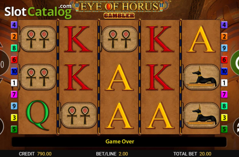 Ekran3. Eye of Horus Gambler yuvası