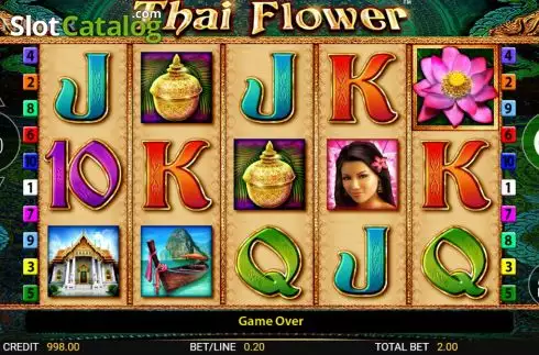 Reel Screen. Thai Flower slot