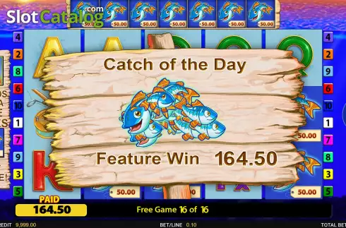 Total Win in Free Spins Screen. Fishin’ Frenzy Reel ’Em In slot