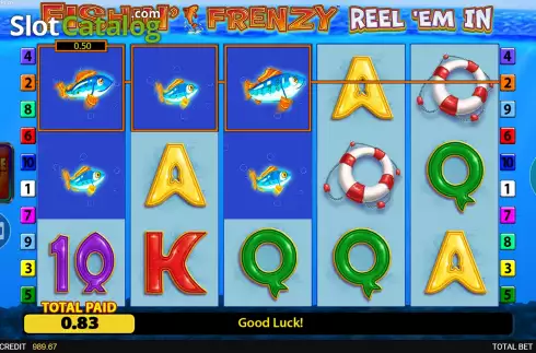 Ekran6. Fishin' Frenzy Reel 'Em In Fortune Play yuvası