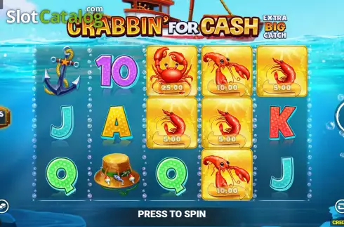 Game Screen. Crabbin' For Cash Extra Big Catch slot