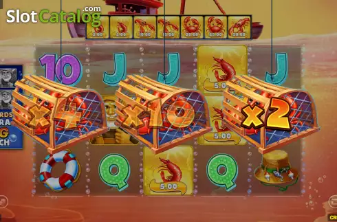 Free Spins Gameplay Screen. Crabbin' For Cash Extra Big Catch slot