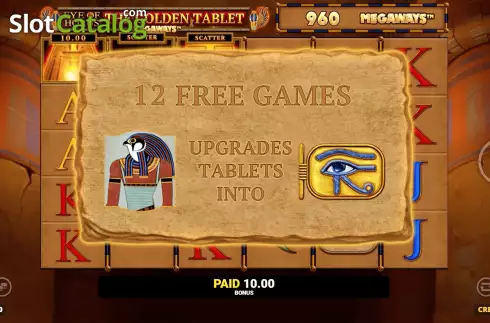 Pantalla4. Eye Of Horus The Golden Tablet Megaways Tragamonedas 