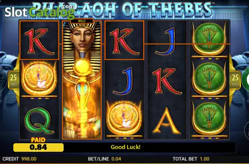 Win screen. Pharaoh of Thebes slot