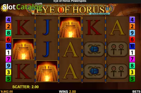 Schermo3. Eye of Horus Power Spins slot