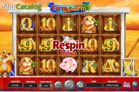 Respin Feature. Farm Charm slot