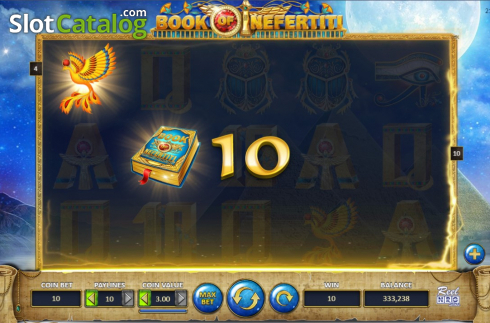 Win Screen 4. Book of Nefertiti slot