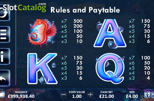 Paytable screen 2. Mermaid’s Wealth slot