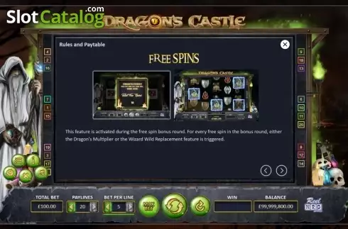 Pantalla4. Dragon's Castle Tragamonedas 