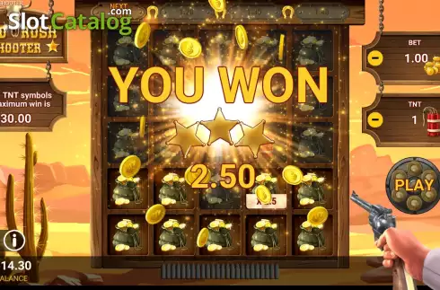 Win screen 2. Gold Rush Shooter slot