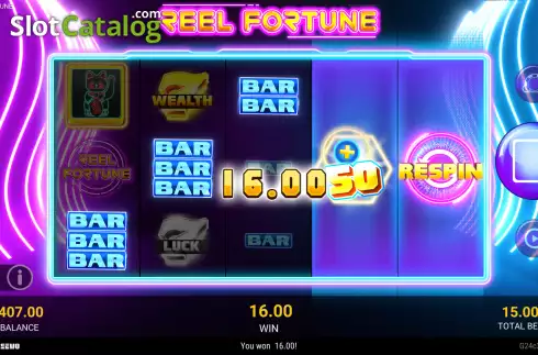 Win screen. Reel Fortune slot