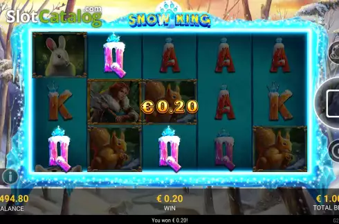 Win screen. Snow King slot