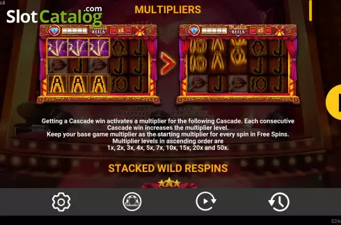 Game Features screen. Moulin Reels slot
