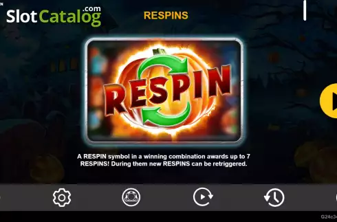 Respin screen. Hell O'Win slot