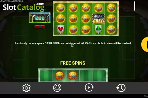 Game Features screen. Football Ultimate Champions King slot