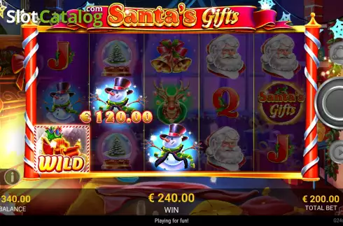 Win screen. Santas Gifts (Reevo) slot
