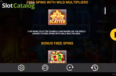FS with multipliers screen. Santas Gifts (Reevo) slot