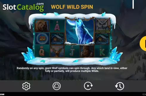 Game Features screen. Wolf Wild slot