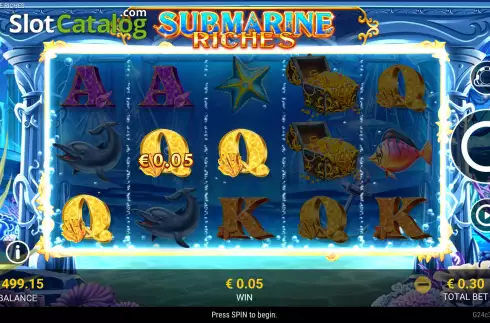 Win screen. Submarine Riches slot