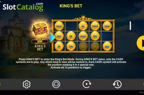 King's bet screen. Royal Bets slot