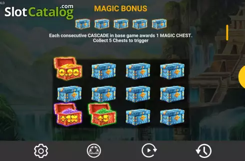 Magic Bonus screen. Mayan Magic Gold slot