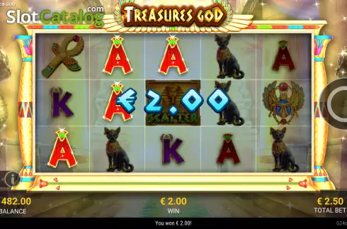 Win Screen. Treasures God slot