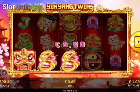 Win screen. Yin Yang Twins slot