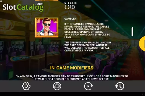 Game Features screen 5. Pokie Vegas slot