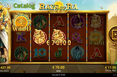 Win screen 2. Rays of Ra slot