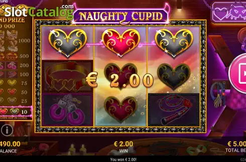 Win screen. Naughty Cupid slot