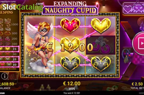 Win screen. Expanding Naughty Cupid slot