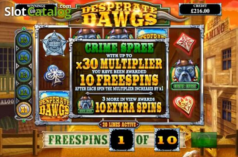 Free Spins 1. Desperate Dawgs slot